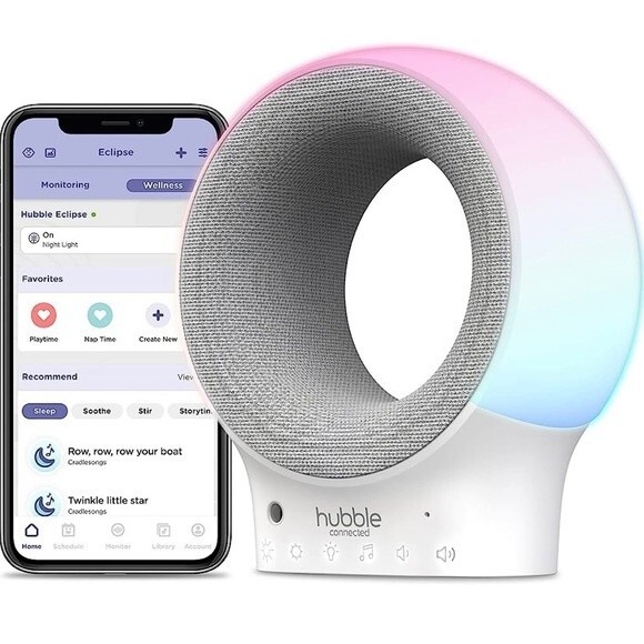 Hubble Connected Hubble Eclipse White Smart WiFi Audio Monitor and Soother - Picture 1 of 7